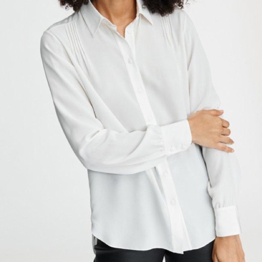 Odette Blouse in Chalk 100% Silk